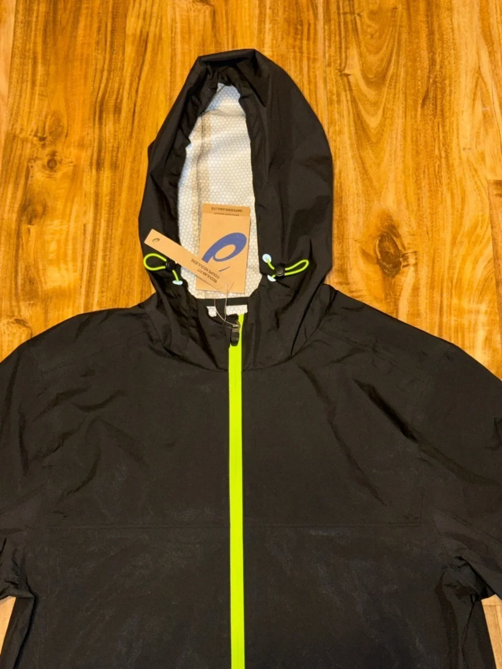 ASICS women Men’s small jacket Windbreaker run active black  Neon Green nwt